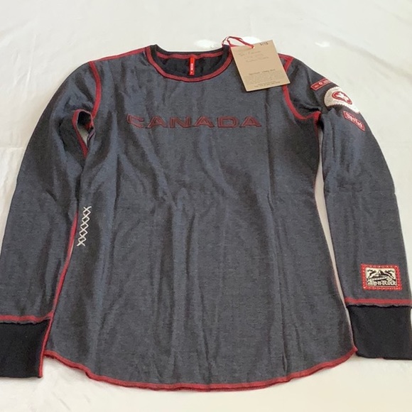 Alp-n-Rock SKI CANADA long sleeve Tee -Heather Black - Picture 2 of 14